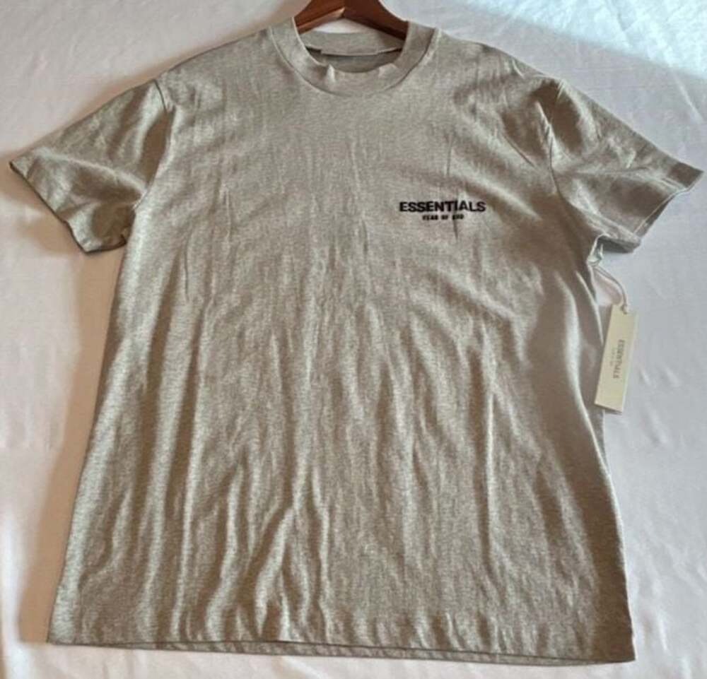 Fear of God Essentials Grey Mock Neck Short Sleeve T-Shirt